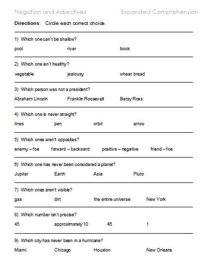 Negation â Negative Activities And Worksheets